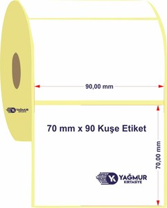  70 mm x 90 mm Kuşe Rulo Etiket