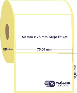  50 mm x  75 mm Kuşe Rulo Etiket