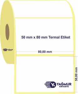 50 mm x  80 mm Termal Etiket  200 LÜ