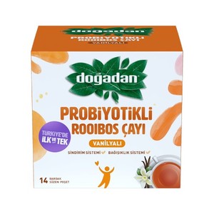  Doğadan Probiyotikli Rooıbos Çayı Vanilyalı Bitki Poşet Bardak Çay 14 li