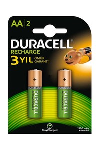  Duracell AA Kalın Şarjlı Pil 2 li 1350 mAh