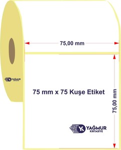  75 mm x  75 mm Termal Etiket