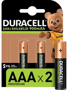  Duracell AAA İnce Şarjlı Pil 2 li 900 mAh