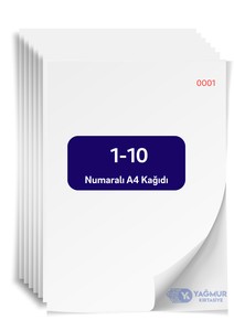 1 den 10 a Numaralı A4 Kağıdı