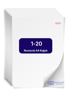  1 den 20 e Numaralı A4 Kağıdı