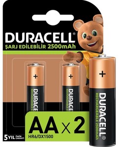 DURACELL PİL ŞARJLI AA KALEM 2 Lİ 2500-2400MAH