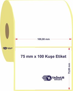  75 mm x  100 mm Termal Etiket