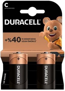  Duracell LR14 Alkalin C Orta Boy Pil 1,5 V 2'li