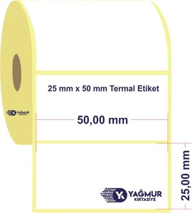 25mm x 50mm Termal Rulo Etiket