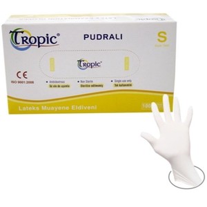  Tropic Pudralı Nitril Muayene S Eldiveni 100 lü