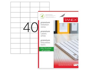 Tanex TW-2040 Beyaz Laser Etiket 52,5 mm x 29,7 mm