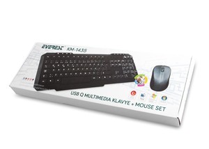  Everest KM-1435 Siyah Usb Oyuncu Q Multimedia Klavye + Mouse Set