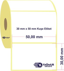  30mm x 50mm Kuşe Rulo Etiket