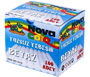  Nova Color Tebeşir 100lü BEyaz Tozsuz